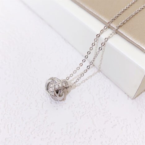 Women's Sterling Silver Moissanite Diamond Necklace - Micro Pave Hip Hop Jewelry - Image 3