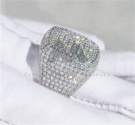 Hip Hop 10K Solid Gold VVS Moissanite Ring Fully Iced Rapper Jewelry - Image 2