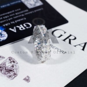 10K White Gold Moissanite Eternity Band - Unisex Hip Hop Ring - Image 4