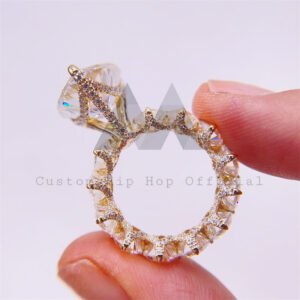 Women Jewelry VVS Heart Cut Moissanite Engagement Ring 925 Silver 10K 14K 18K Yellow Gold - Image 5