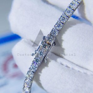 GRA Certificated 10K Solid Gold 3MM 4MM Moissanite Tennis Chain - Image 2