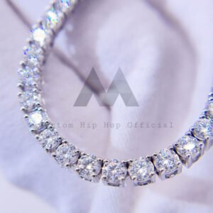 GRA Certificated 10K Solid Gold 3MM 4MM Moissanite Tennis Chain - Image 3