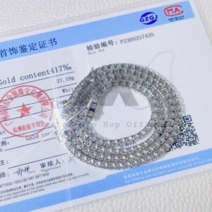 GRA Certificated 10K Solid Gold 3MM 4MM Moissanite Tennis Chain - Image 5