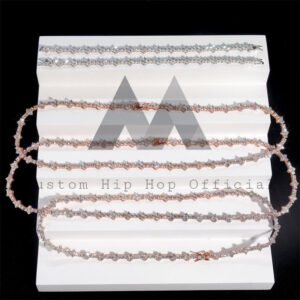 Rose Gold 3MM Moissanite Cross Tennis Chain, VVS Clarity, Unisex - Image 5