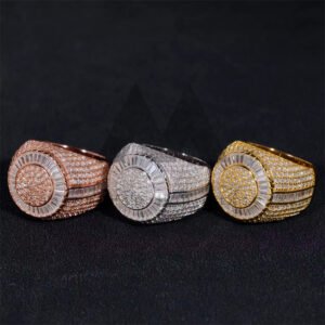 Iced Out VVS Moissanite Baguette Ring For Men Hip Hop 925 Silver - Image 4
