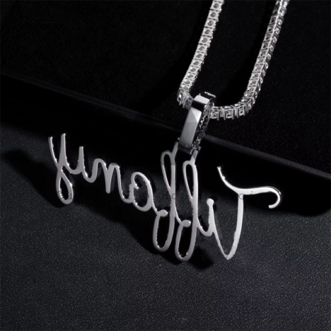 Iced Out Custom Cursive Name Chain for Hip Hop Jewelry, 4MM Tennis Chain Compatible - Image 4