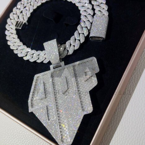 Iced Out 4PF Moissanite Pendant - VVS Hip Hop Rapper Chain