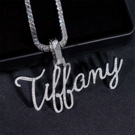 Iced Out Custom Cursive Name Chain for Hip Hop Jewelry, 4MM Tennis Chain Compatible - Image 2