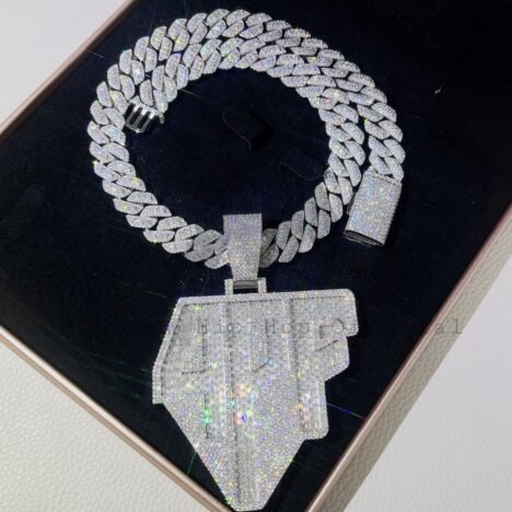 Iced Out 4PF Moissanite Pendant - VVS Hip Hop Rapper Chain - Image 3