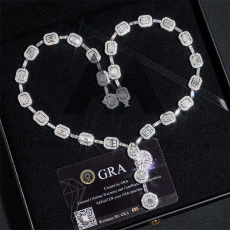 Iced Out Moissanite Diamond Necklace - Hip Hop Style Bezel Set with Drop - Image 2