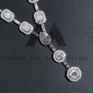 Iced Out Moissanite Diamond Necklace - Hip Hop Style Bezel Set with Drop - Image 3