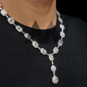 Iced Out Moissanite Diamond Necklace - Hip Hop Style Bezel Set with Drop - Image 4