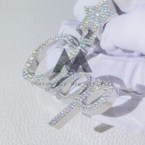 Star Bail Custom Name Chop Pendant VVS Moissanite Diamond Fit for 4MM Tennis Chain - Image 4