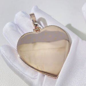 Rose Gold 2" Solid Silver 925 Pendant with VVS Moissanite - Memory Picture Jewelry" - Image 2