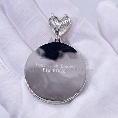 45MM Custom Made Broken Heart Moissanite Diamond Photo Picture Memory Pendant - Image 3