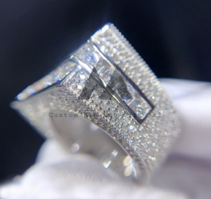 Men's VVS Moissanite Diamond Ring - White Gold Plated Silver, Hip Hop Style - Image 4