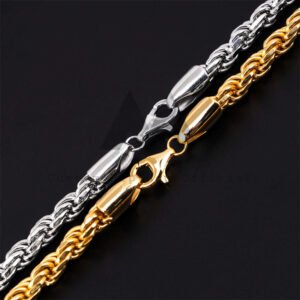 Men's 925 Sterling Silver 6MM Diamond-Cut Rope Chain - Hip Hop Jewelry - Image 2