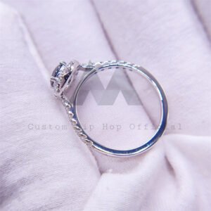 Halo Diamond Style 925 Silver 10K 14K 18K Gold Lab Sapphire Mix Moissanite Engagement Ring - Image 2