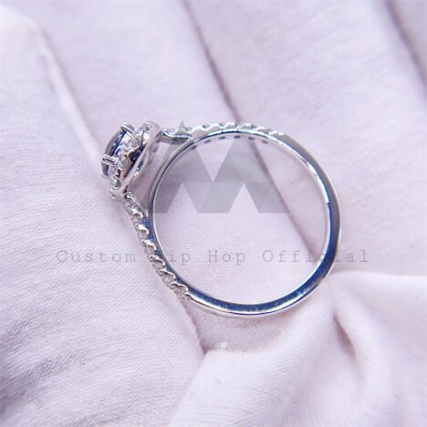 Halo Diamond Style 925 Silver 10K 14K 18K Gold Lab Sapphire Mix Moissanite Engagement Ring - Image 2