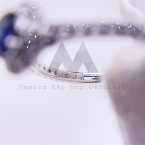 Halo Diamond Style 925 Silver 10K 14K 18K Gold Lab Sapphire Mix Moissanite Engagement Ring - Image 4