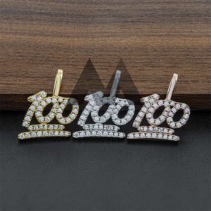 925 Silver Moissanite Iced Out Hip Hop Pendant with 3MM Tennis Chain - Image 2