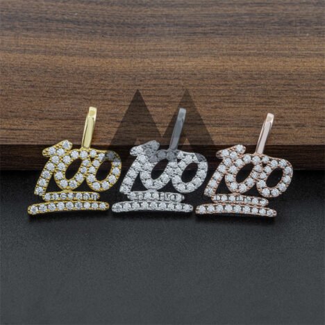 925 Silver Moissanite Iced Out Hip Hop Pendant with 3MM Tennis Chain - Image 2