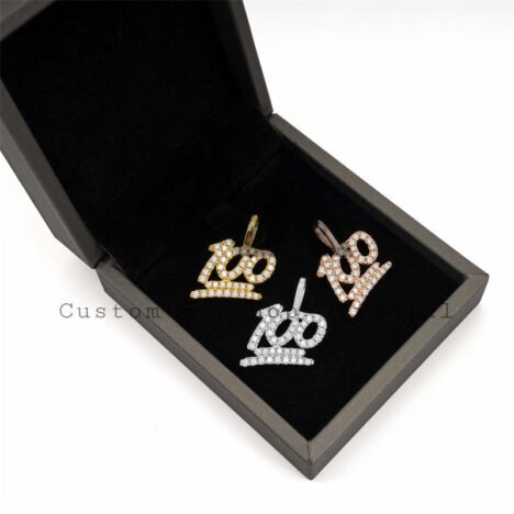 925 Silver Moissanite Iced Out Hip Hop Pendant with 3MM Tennis Chain - Image 3