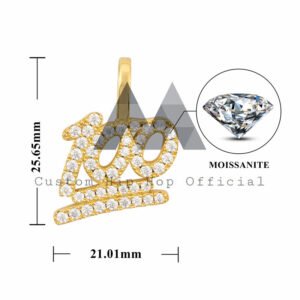 925 Silver Moissanite Iced Out Hip Hop Pendant with 3MM Tennis Chain - Image 4