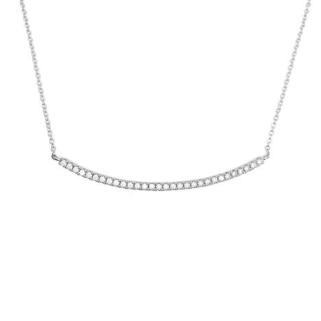Sterling Silver 925 White Gold Plating Moissanite Diamond Smile Necklace For Women
