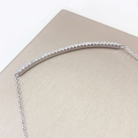 Sterling Silver 925 White Gold Plating Moissanite Diamond Smile Necklace For Women - Image 3