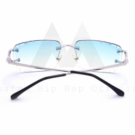 Iced Out 925 Sterling Silver VVS Moissanite Diamond Sunglasses For Men - Image 4