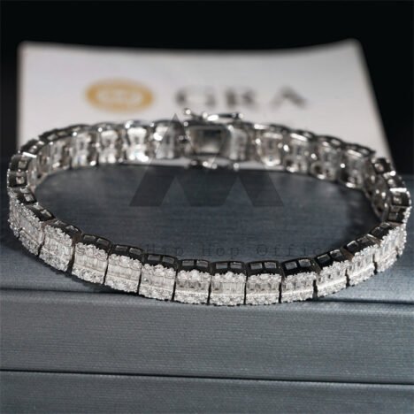 Men's 9MM Moissanite Diamond Tennis Bracelet, Sterling Silver Hip Hop Jewelry - Image 2