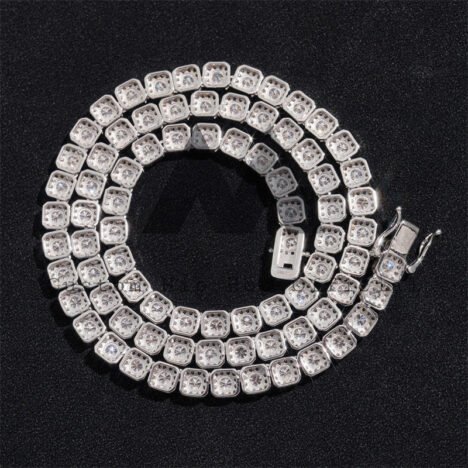 Hip Hop Iced Out Men Women Fashion Classic Design 6MM Silver 925 Moissanite Cluster Tennis Chain - Image 3