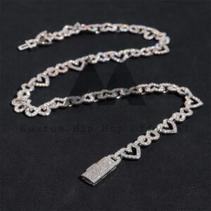 Hip Hop 925 Silver Moissanite Infinity & Heart Tennis Chain - Image 3