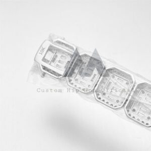 13MM Silver Moissanite Baguette Tennis Chain | Hip Hop Jewelry - Image 4