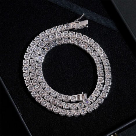 Men's 10K Solid Gold 5MM Moissanite Diamond Tennis Chain | Hip Hop Jewelry - Image 6