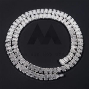 8MM Diamond Cut Moissanite Tennis Necklace, 925 Silver Hip Hop Jewelry - Image 3