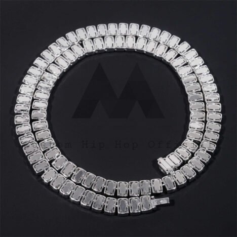 8MM Diamond Cut Moissanite Tennis Necklace, 925 Silver Hip Hop Jewelry - Image 3