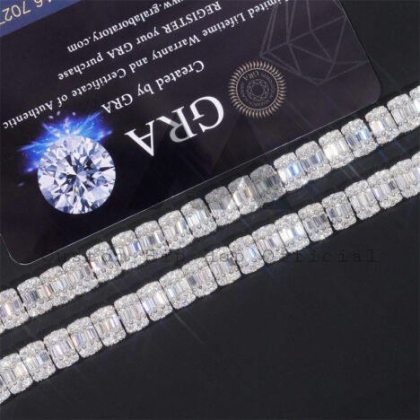 8MM Diamond Cut Moissanite Tennis Necklace, 925 Silver Hip Hop Jewelry - Image 4