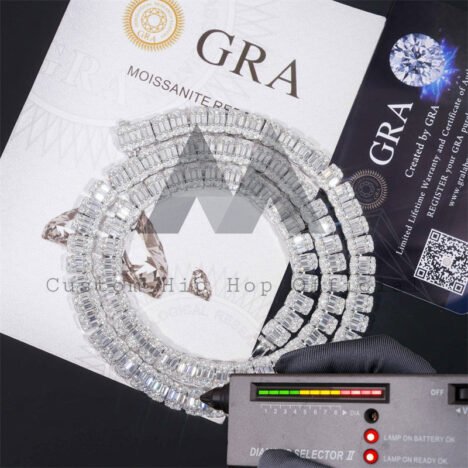 8MM Diamond Cut Moissanite Tennis Necklace, 925 Silver Hip Hop Jewelry - Image 5